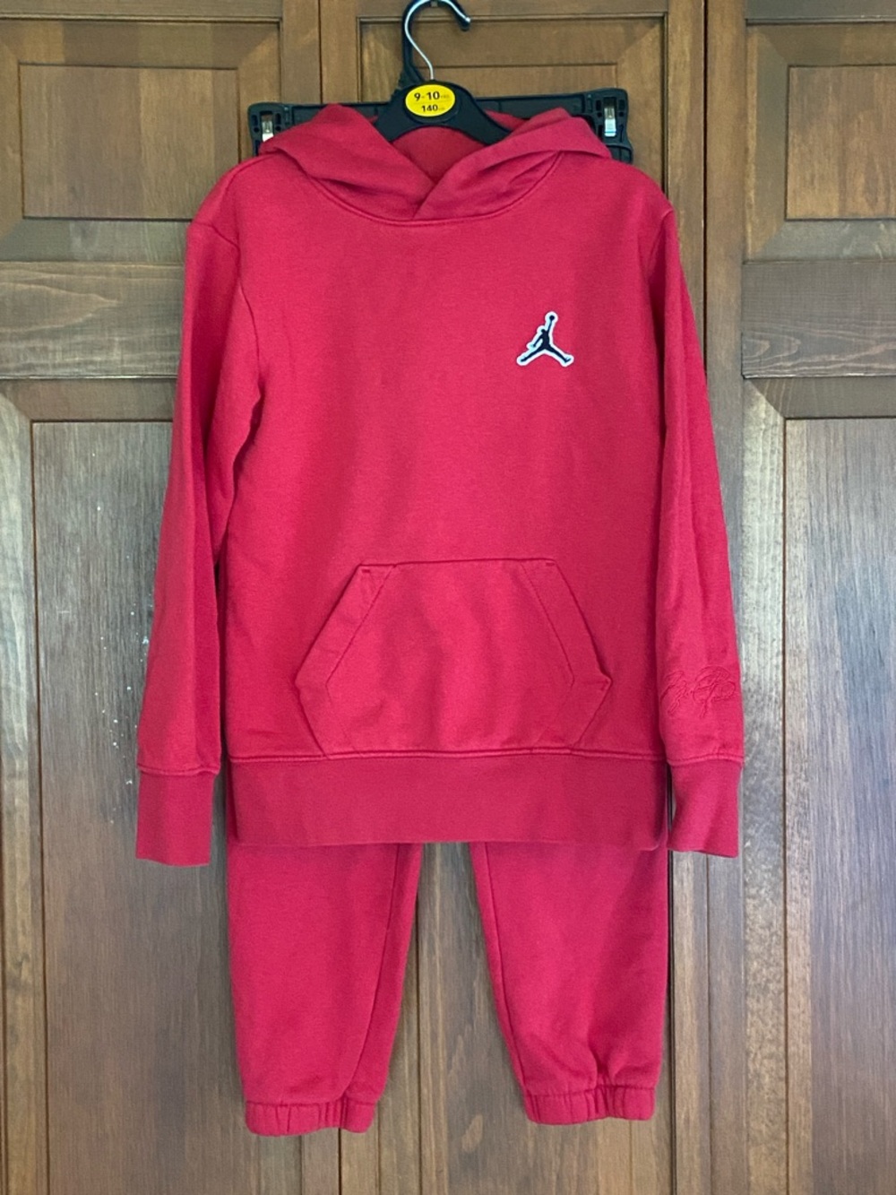 Jordan Red Hoodie and Sweatpants Matching Set with Jumpman Logos